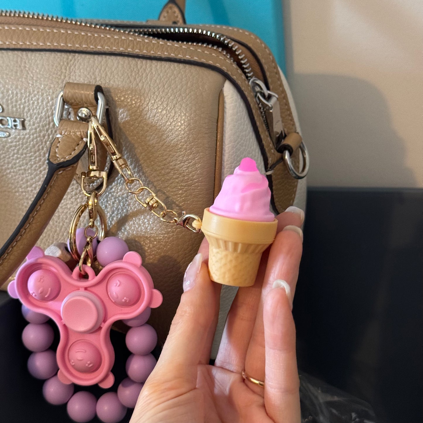AC TOYZ Strawberry Ice Cream Keychain Clicker
