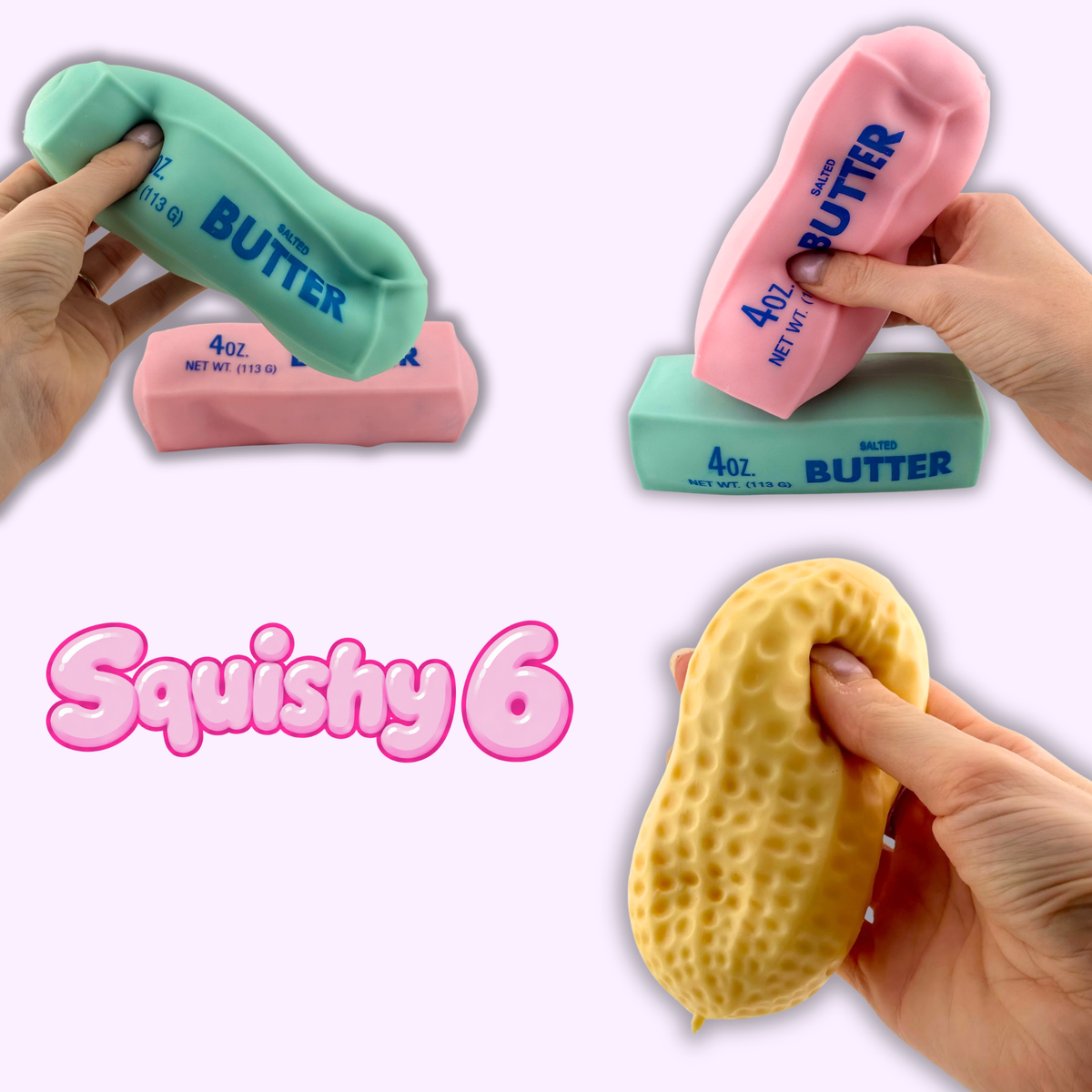 Giant Squishy Mystery Bundle (6 Squishies, 6 Textures) *WORTH £40*