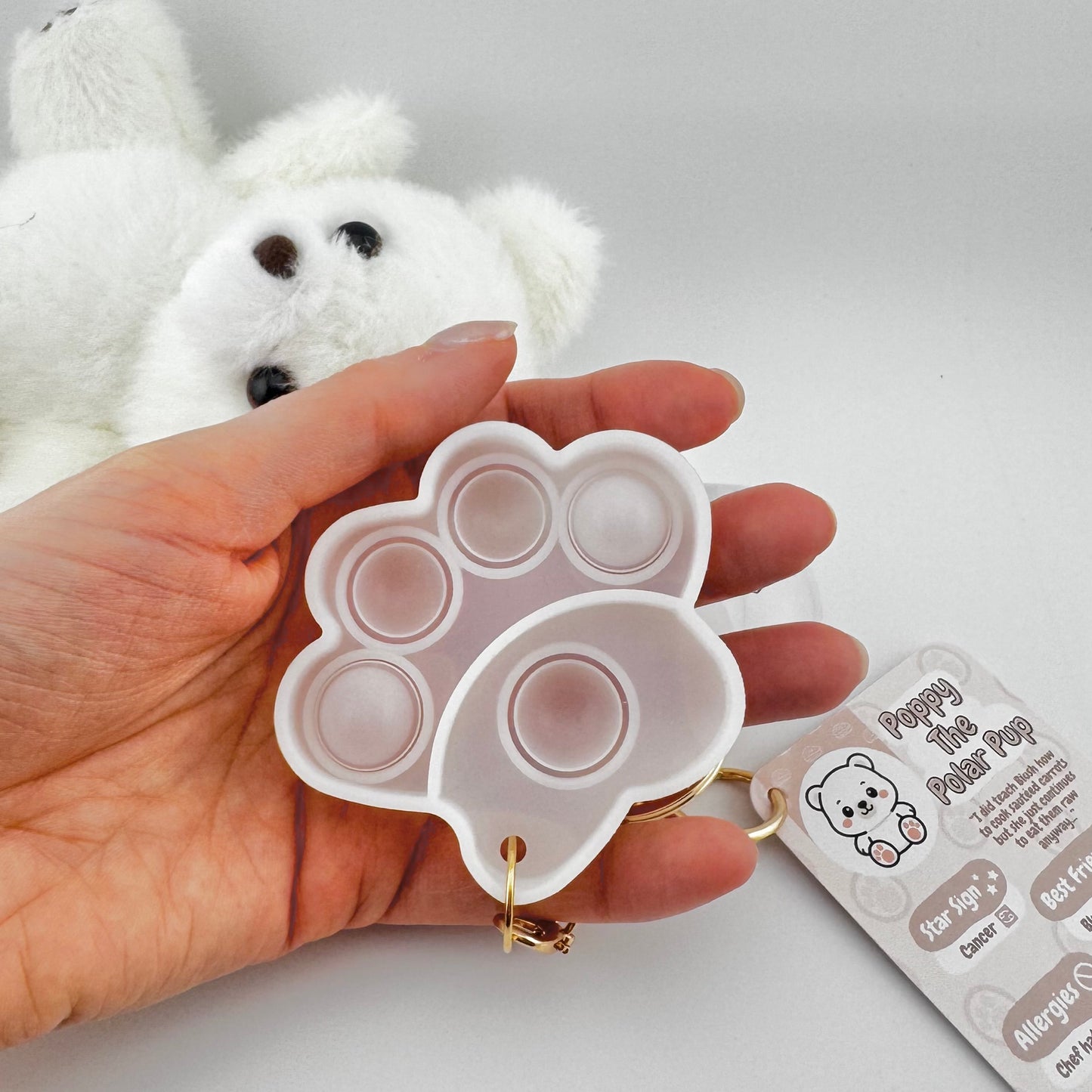 Poppy the Polar Pup Comfort Keychain® 🐻‍❄️
