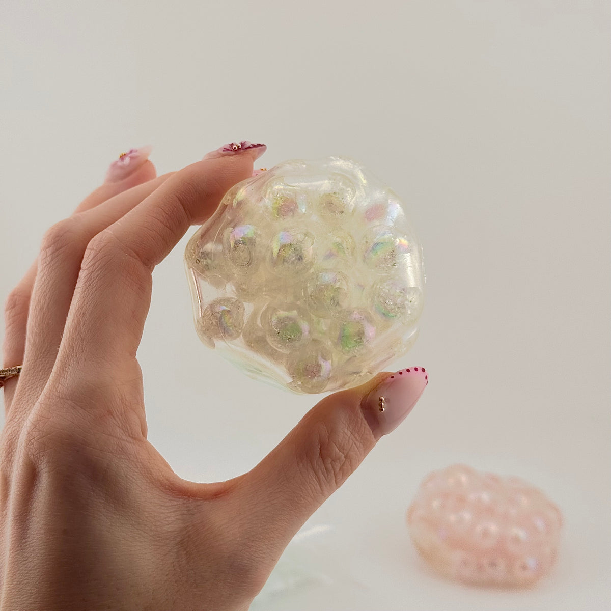 AC SQUISHABLES Pink Blue & White Bead Ball