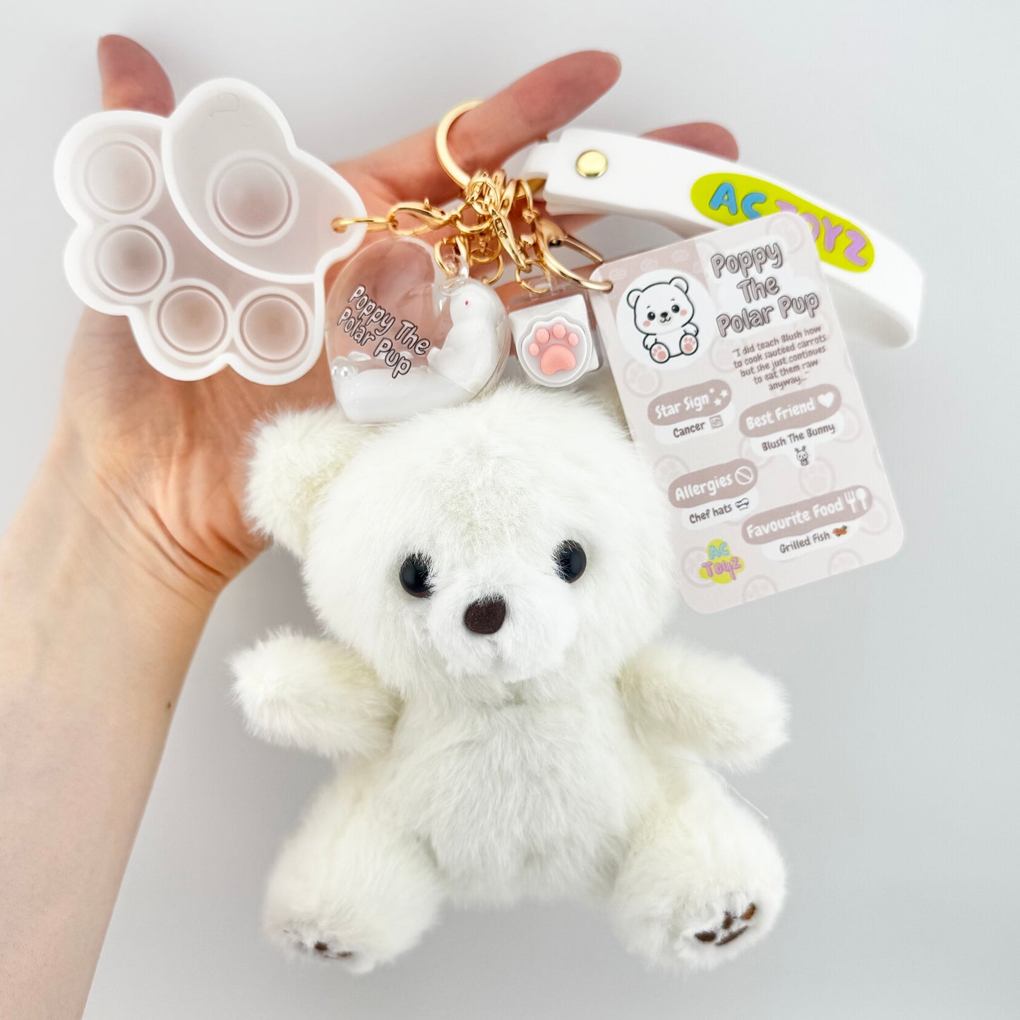 Poppy the Polar Pup Comfort Keychain® 🐻‍❄️