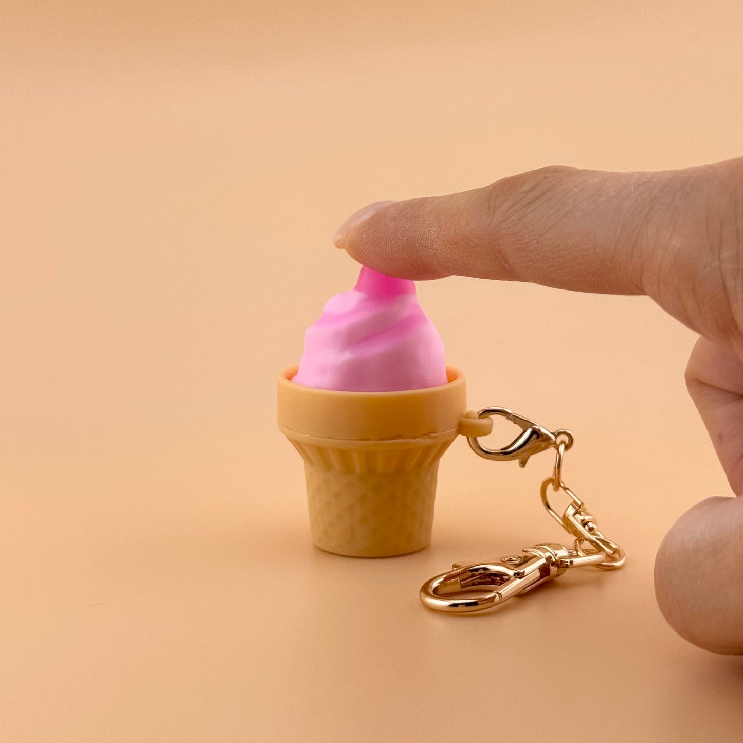 AC TOYZ Strawberry Ice Cream Keychain Clicker