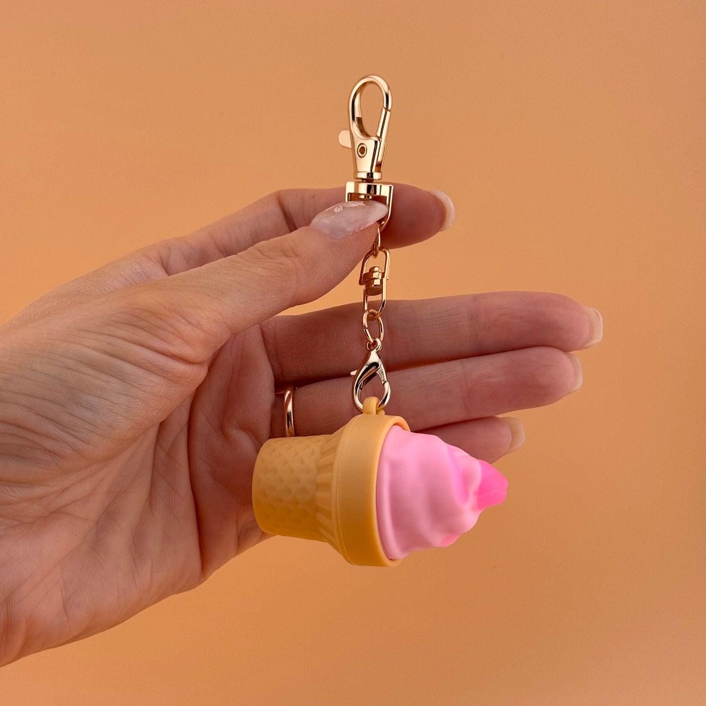 AC TOYZ Strawberry Ice Cream Keychain Clicker