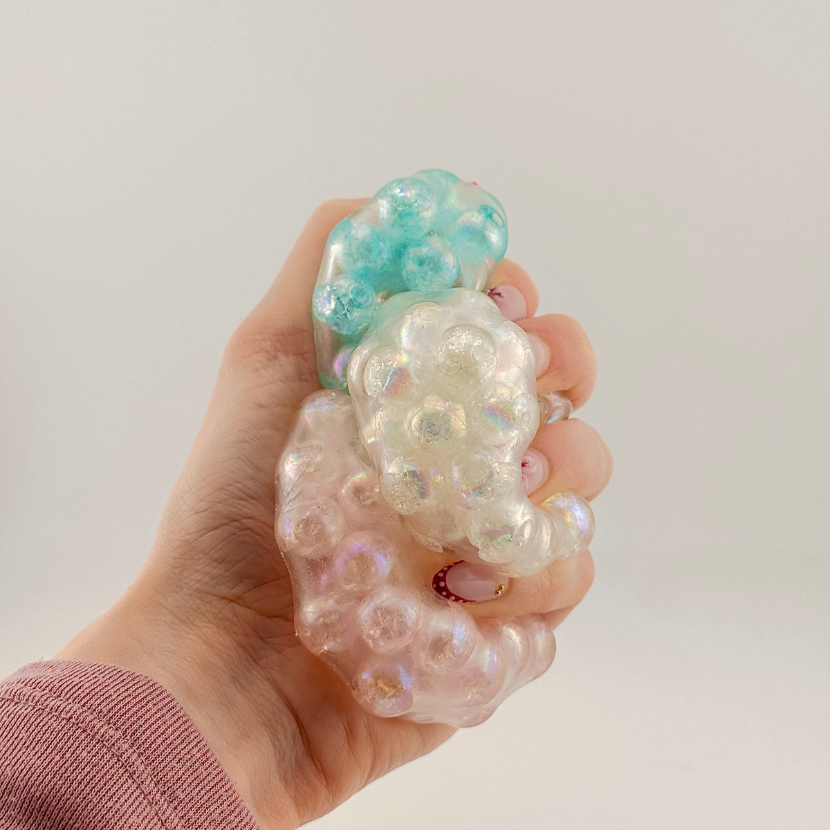 AC SQUISHABLES Pink Blue & White Bead Ball