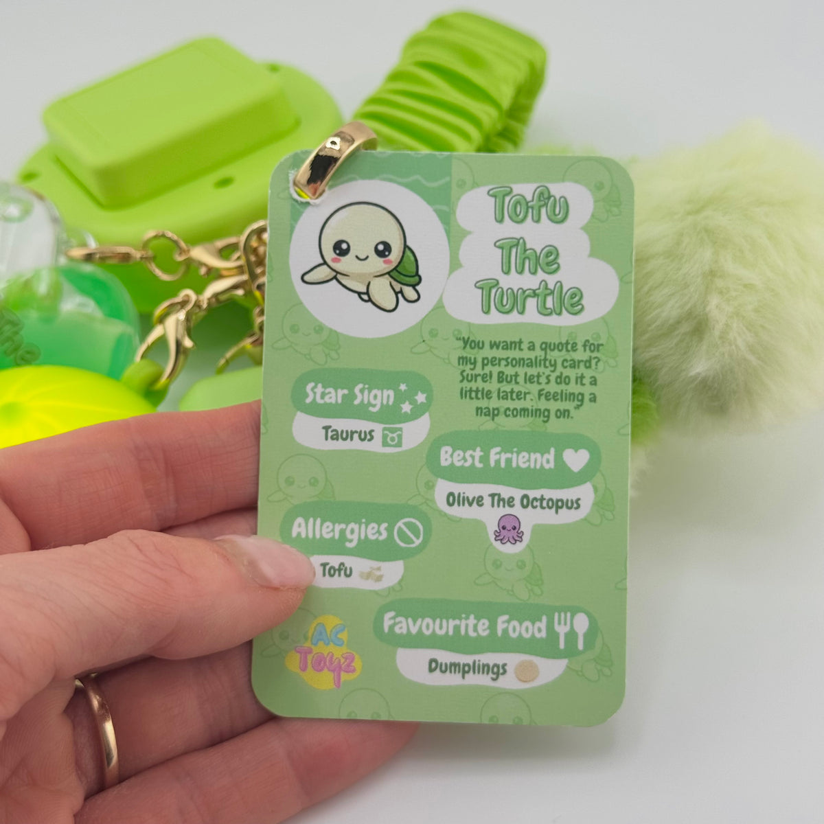 Tofu the Turtle Comfort Keychain