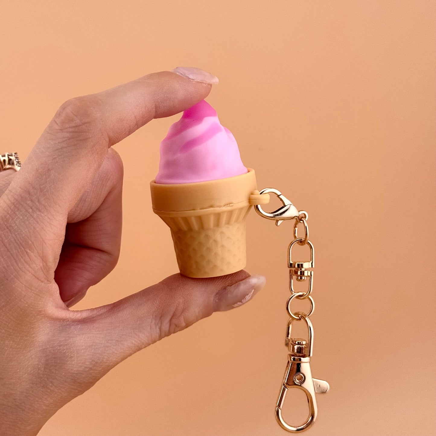 AC TOYZ Strawberry Ice Cream Keychain Clicker